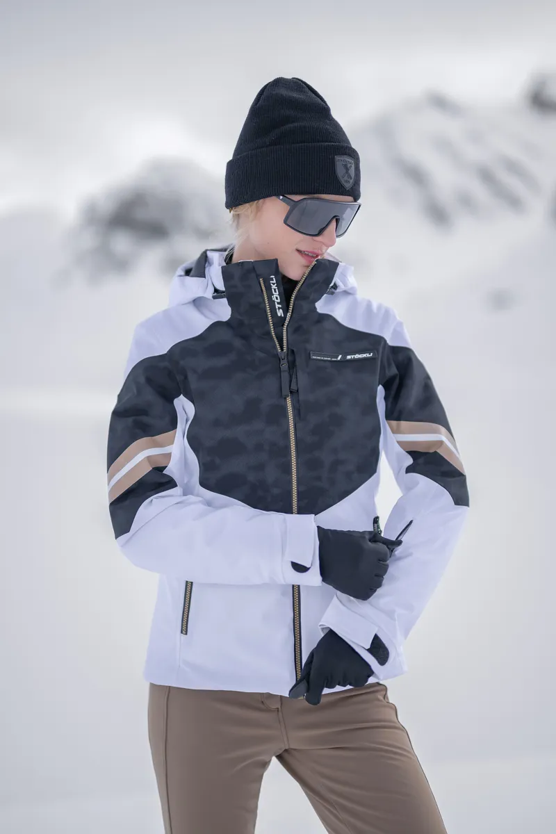 Stockli Performance Womens Ski Jacket - White/Black-3