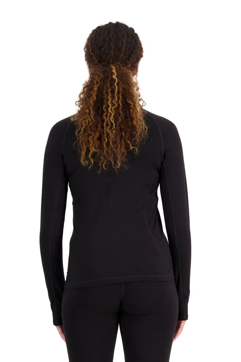 Mons Royale Olympus Half Zip Womens Baselayer Top - Black-1