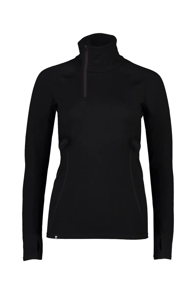 Mons Royale Olympus Half Zip Womens Baselayer Top - Black
