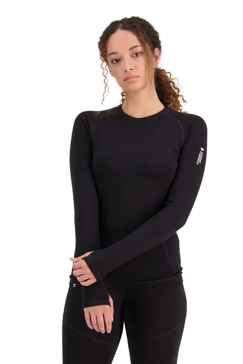 Mons Royale Olympus LS Womens Baselayer Top - Black-2
