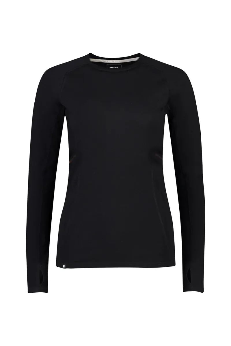 Mons Royale Olympus LS Womens Baselayer Top - Black