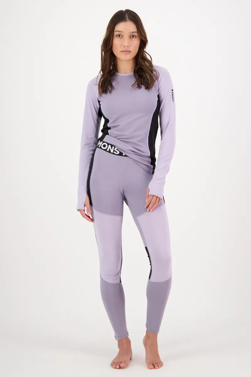 Mons Royale Olympus LS Womens Baselayer Top - Thistle Cloud-3