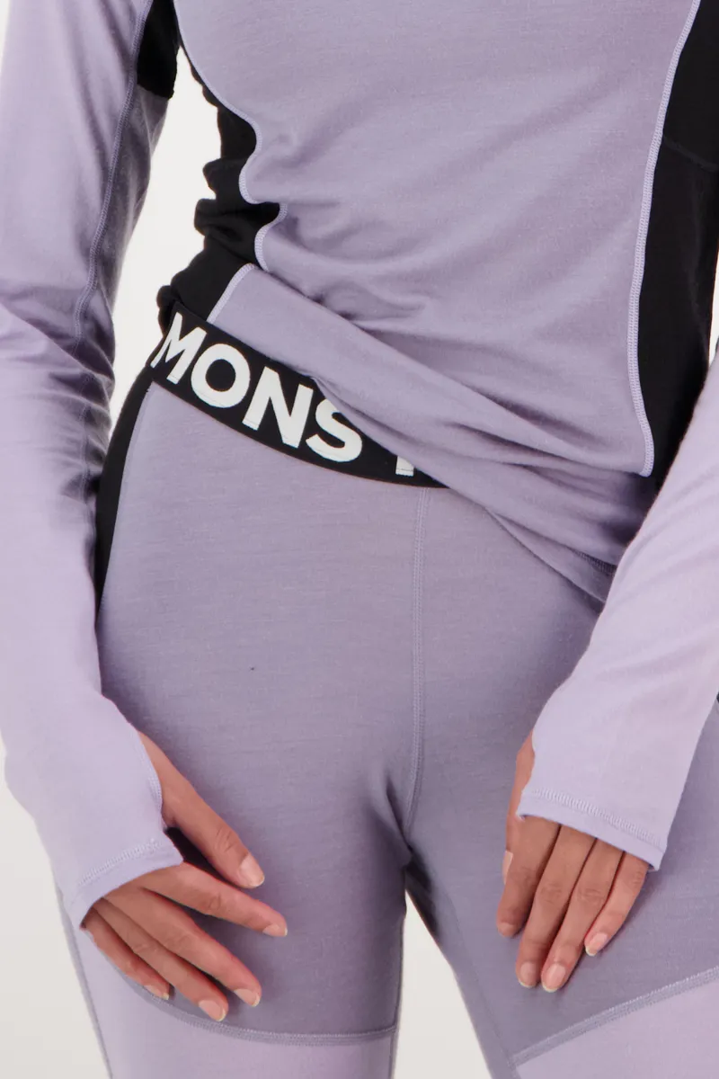 Mons Royale Olympus Womens Baselayer Leggings - Thistle Cloud-3