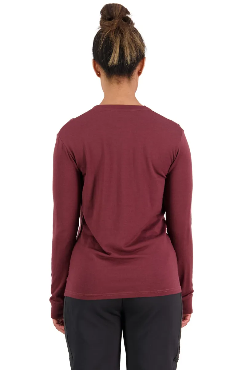Mons Royale Yotei BF LS Womens Firstlayer Top - Chocolate/Terracotta-2