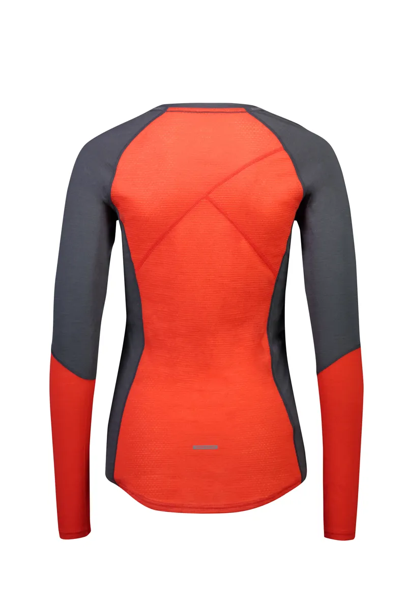 Mons Royale Womens Bella Tech L/S Baselayer Top in Poppy/Charcoal-1