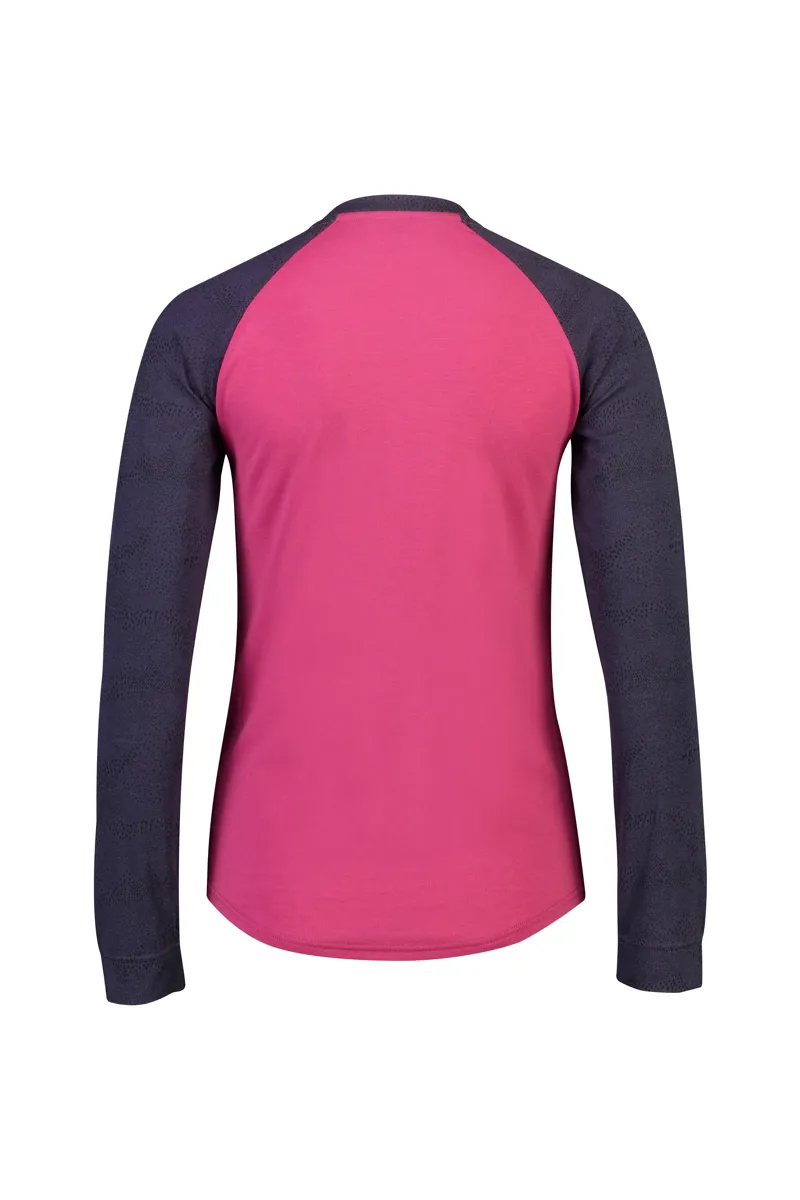 Mons Royale Womens Viva La Raglan Merino Baselayer Top in Iron/Rose-1