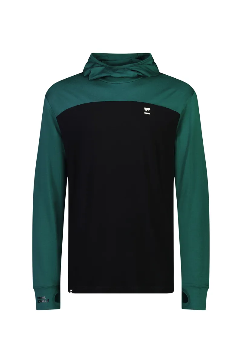 Mons Royale Yotei LS Mens Firstlayer Hooded Top - Evergreen