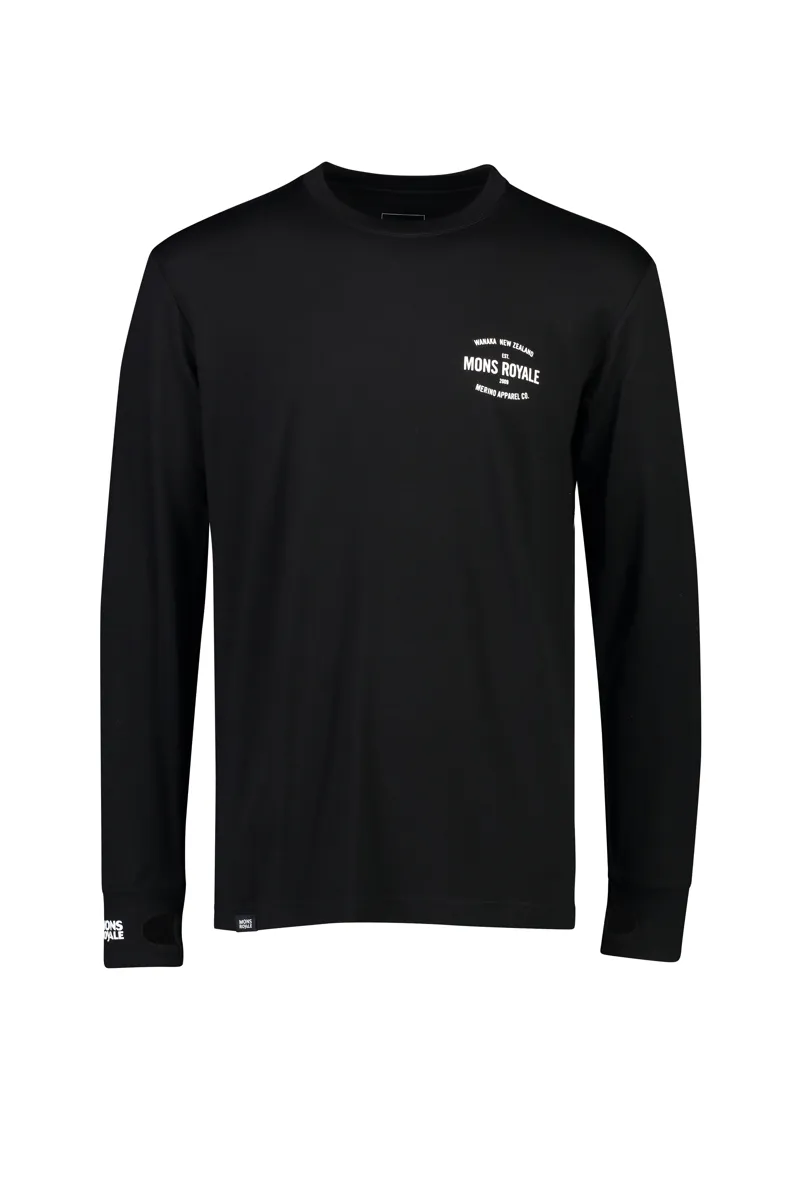 Mons Royale Mens Yotei Tech Merino Baselayer Top in Black