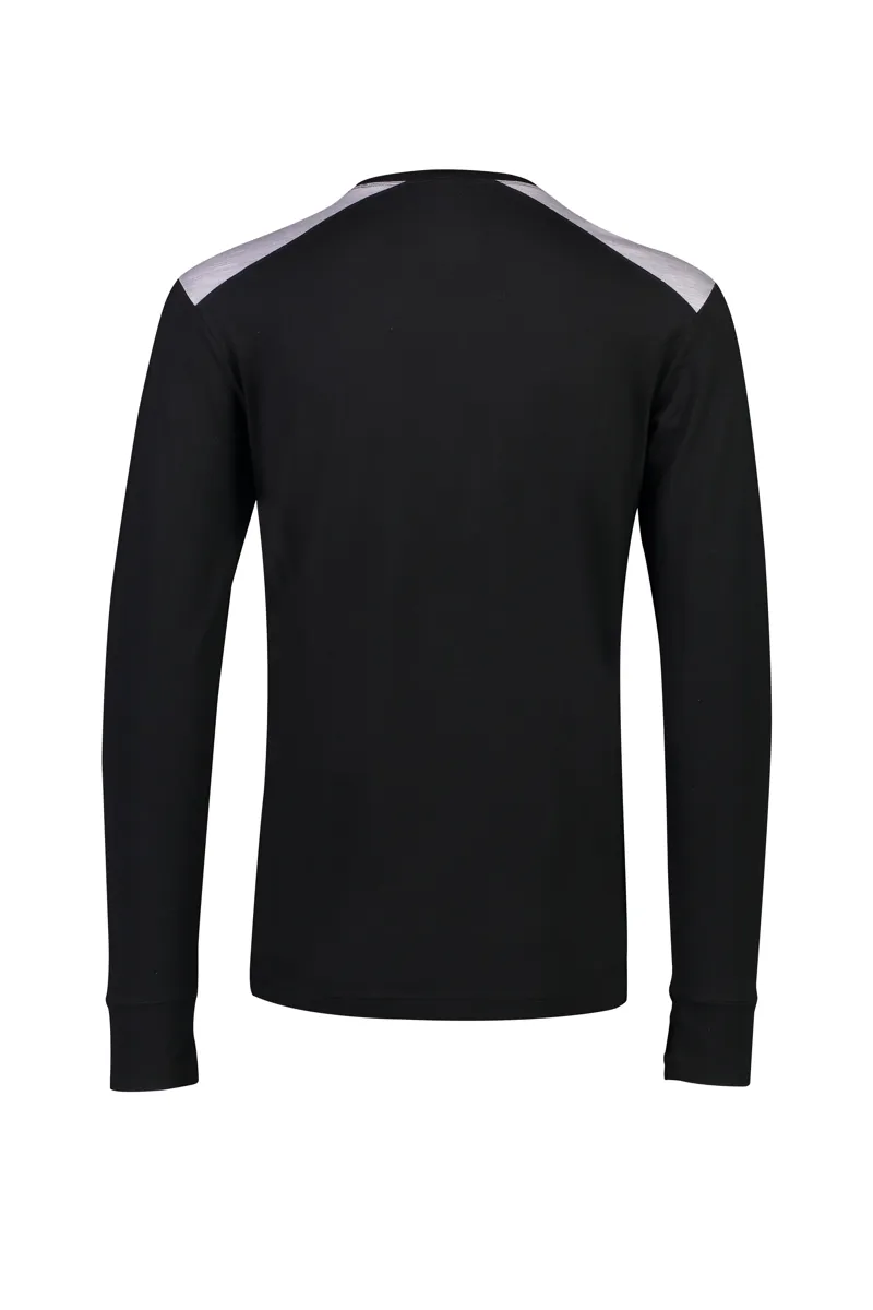 Mons Royale Mens Alta Tech LS Crew Merino Baselayer Top in Black-1