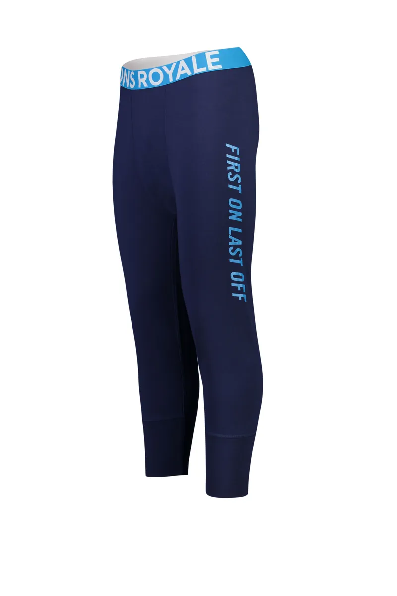 Mons Royale Mens Shaun Off 3/4 Leg Merino Leggings in Navy-1