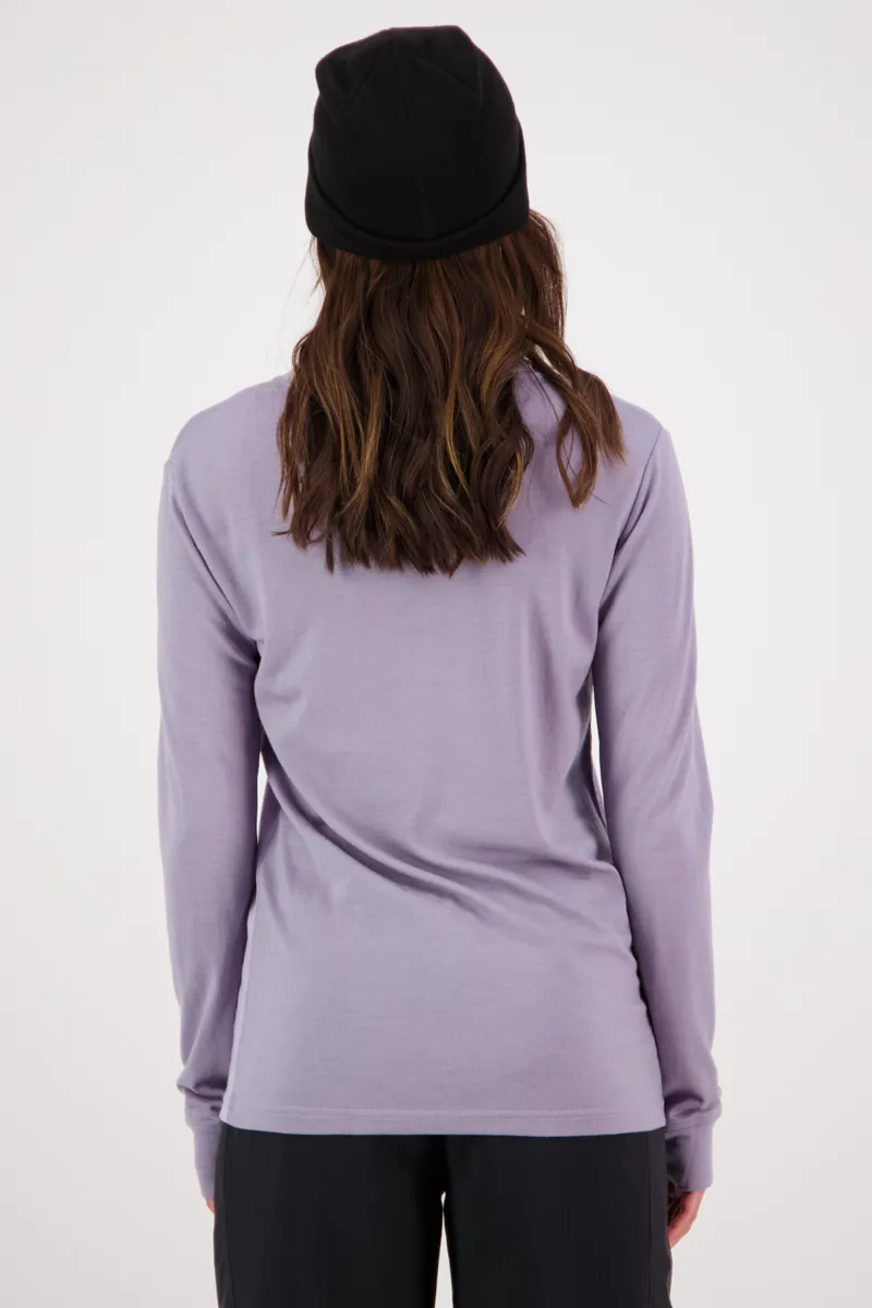 Mons Royale Yotei BF High Neck Womens Firstlayer Top - Thistle Cloud-1