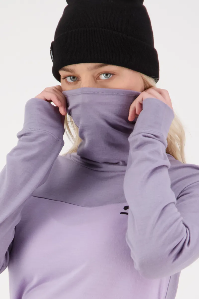 Mons Royale Yotei BF High Neck Womens Firstlayer Top - Thistle Cloud-2