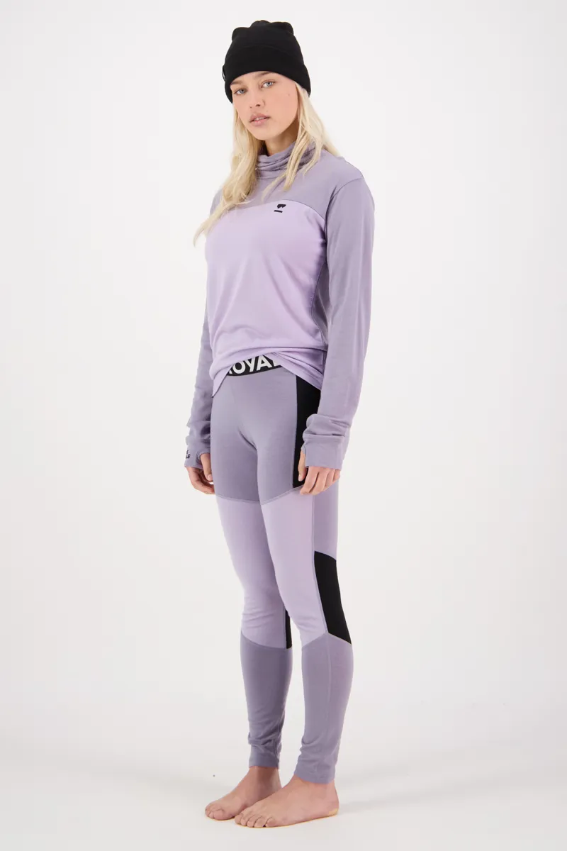 Mons Royale Yotei BF High Neck Womens Firstlayer Top - Thistle Cloud-3