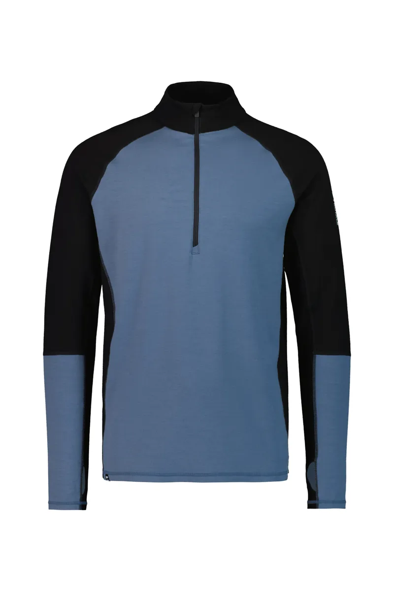 Mons Royale Olympus Half Zip Mens Baselayer Top - Blue Slate