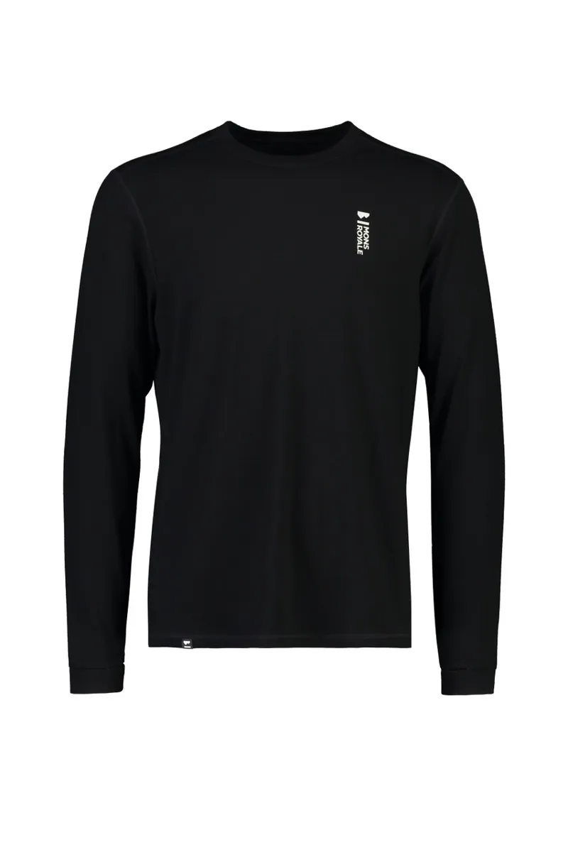 Mons Royale Cascade Flex LS Mens Baselayer Top - Black