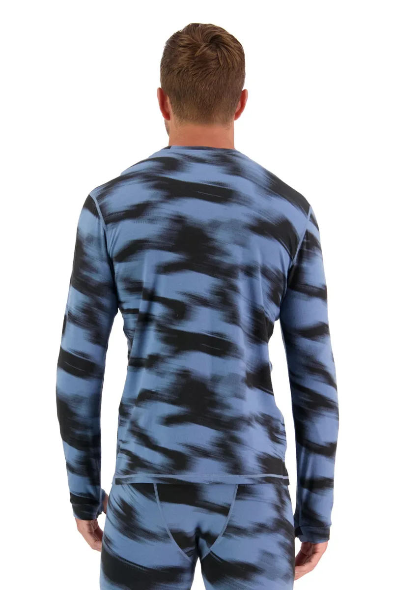 Mons Royale Cascade Flex LS Mens Baselayer Top - Blue Motion-2
