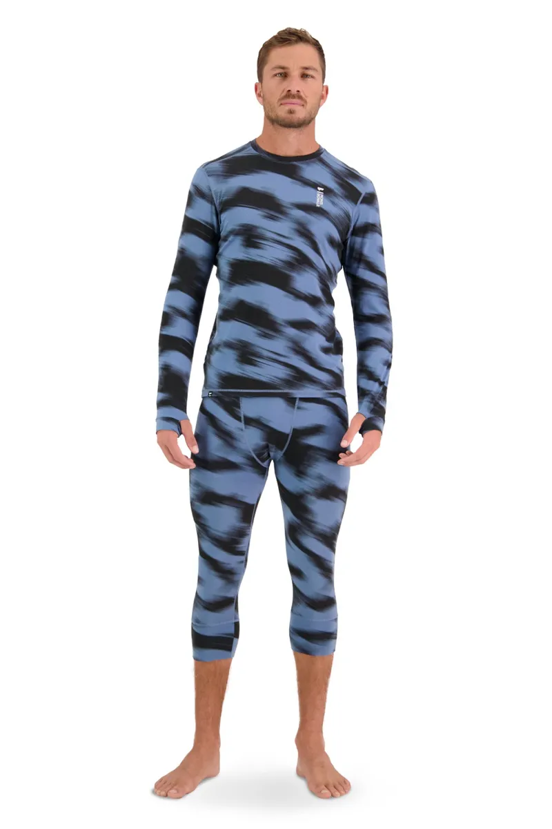 Mons Royale Cascade Flex LS Mens Baselayer Top - Blue Motion-3