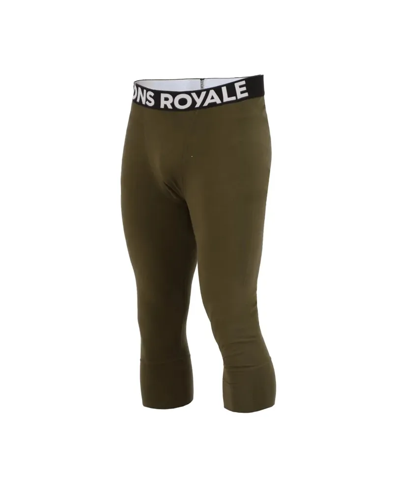Mons Royale Cascade Flex 3/4 Length Mens Baselayer Leggings - Olive