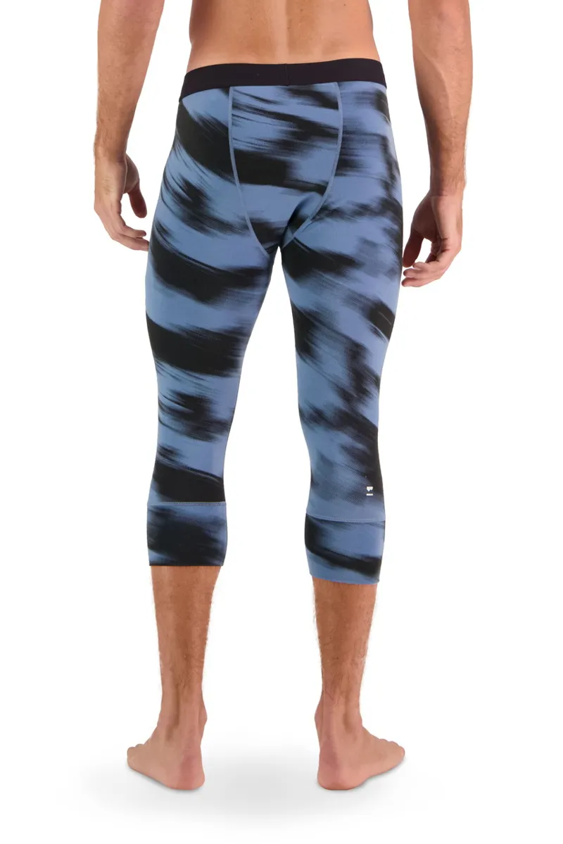 Mons Royale Cascade Flex 3/4 Length Mens Leggings - Blue Motion-2