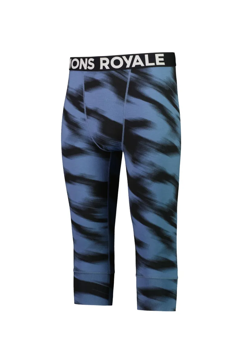 Mons Royale Cascade Flex 3/4 Length Mens Leggings - Blue Motion