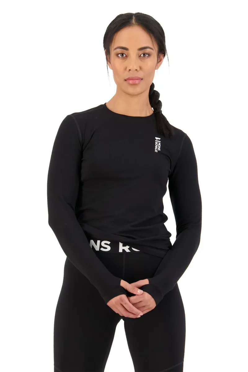 Mons Royale Cascade Flex LS Womens Baselayer Top - Black-2
