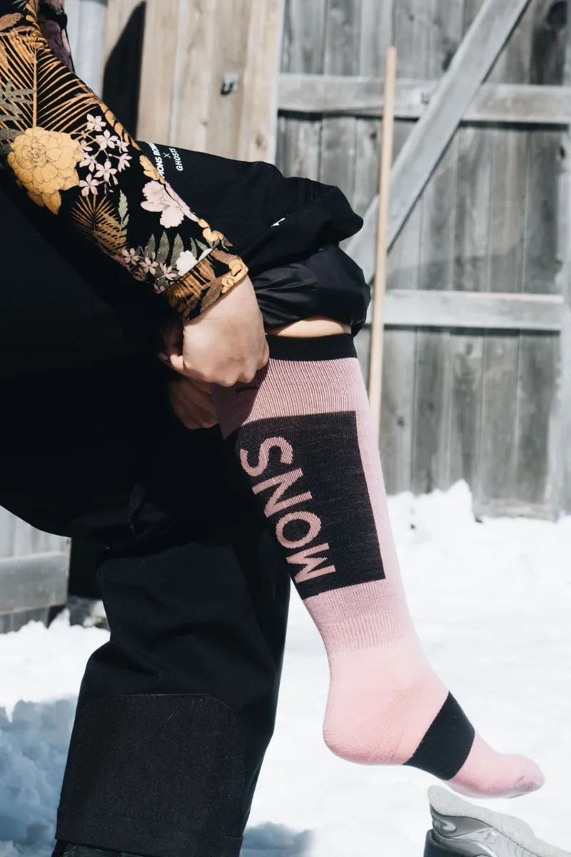 Mons Royale Atlas Merino Snow Socks - Dusty pink-2