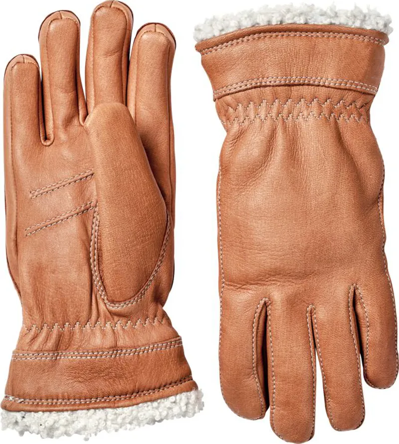 Hestra Deer Skin Primaloft Womens Everyday Gloves in Brown Tan