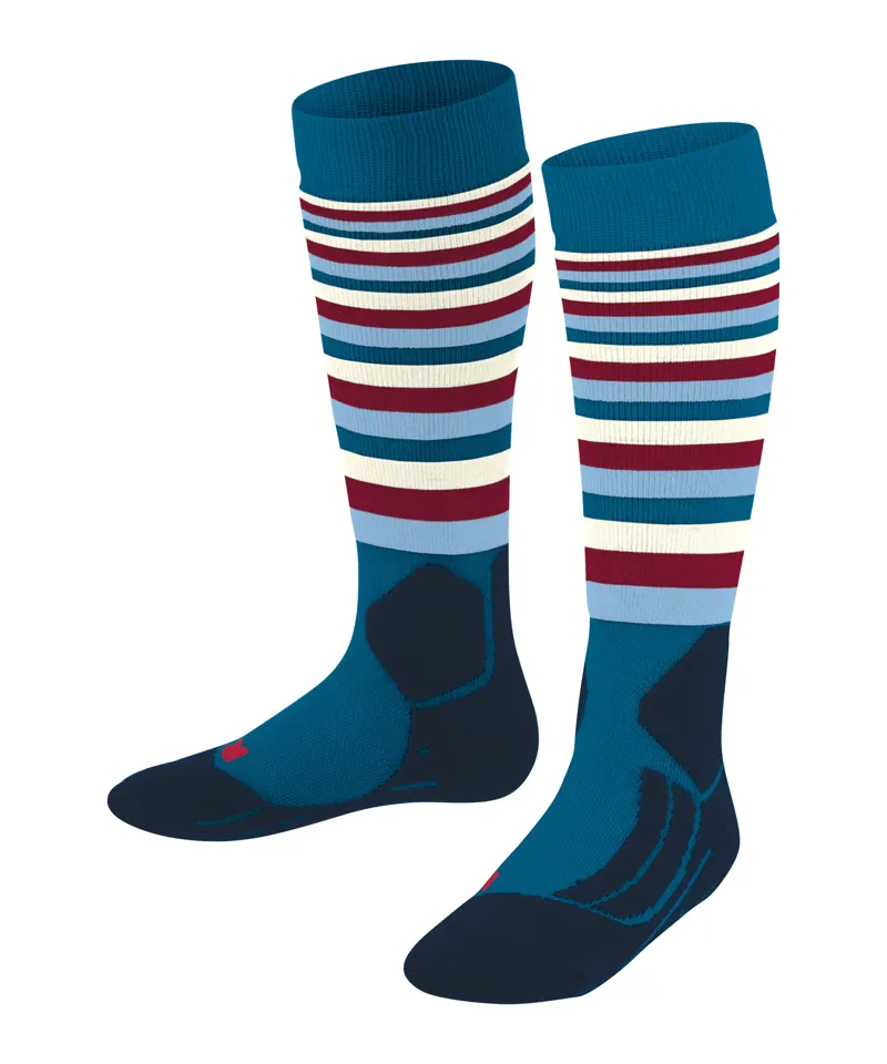 Falke SK2 Stripe Kids Technical Ski Socks - Blue Stripe