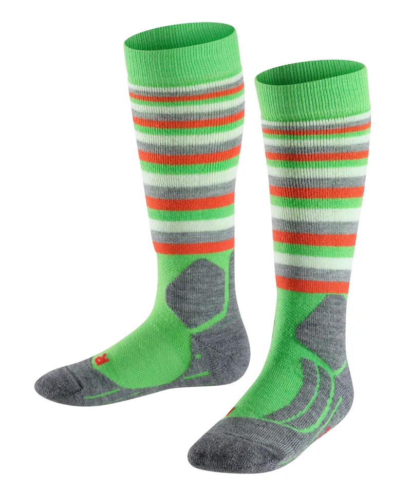Falke SK2 Stripe Kids Technical Ski Socks - Vivid Green