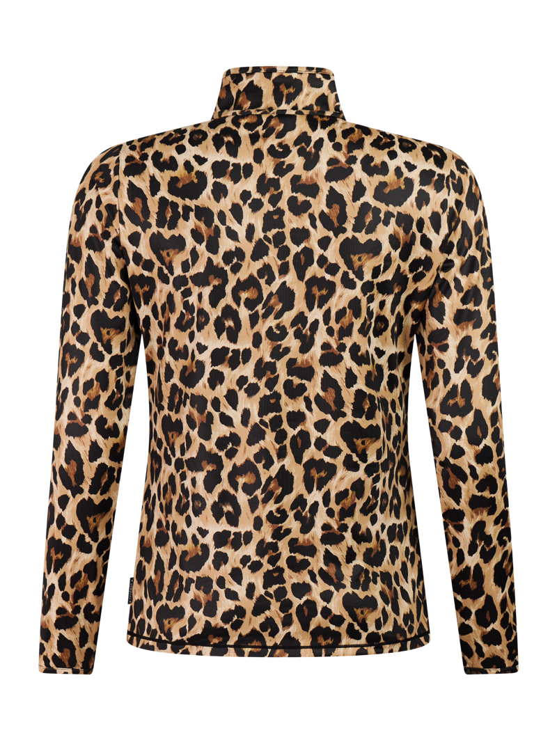 Protest Kalea Womens 1/4 Zip Midlayer Top - Black Leopard -1