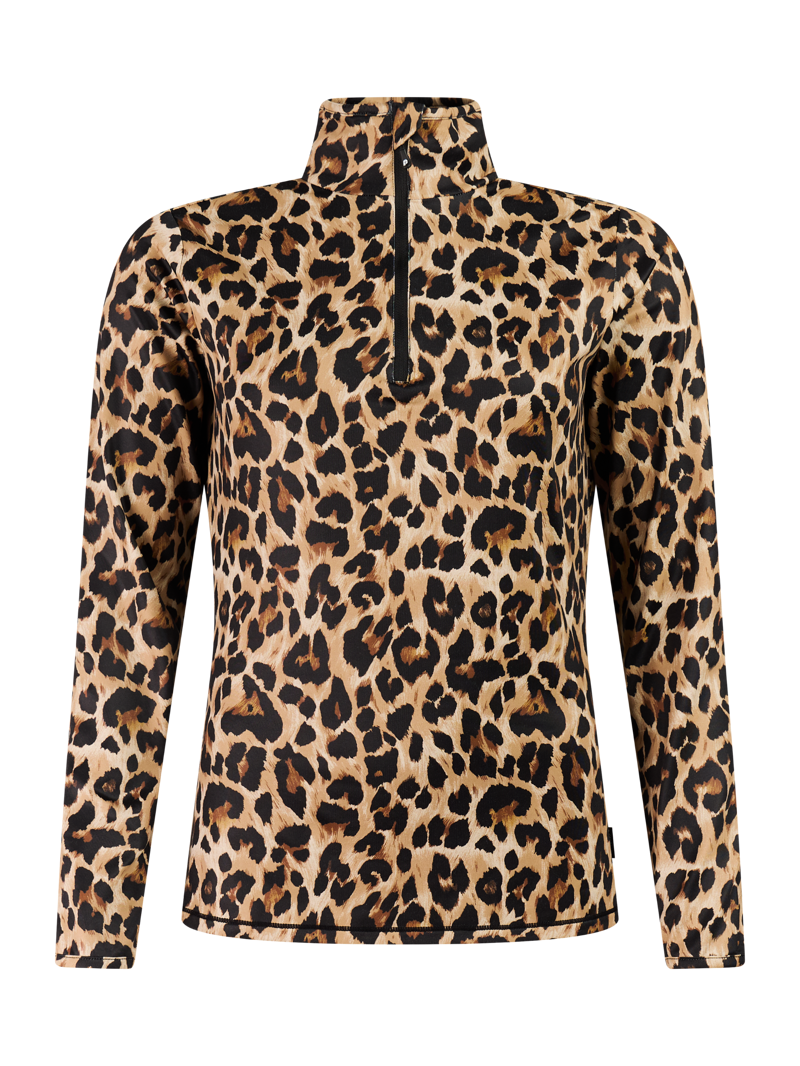 Protest Kalea Womens 1/4 Zip Midlayer Top - Black Leopard 