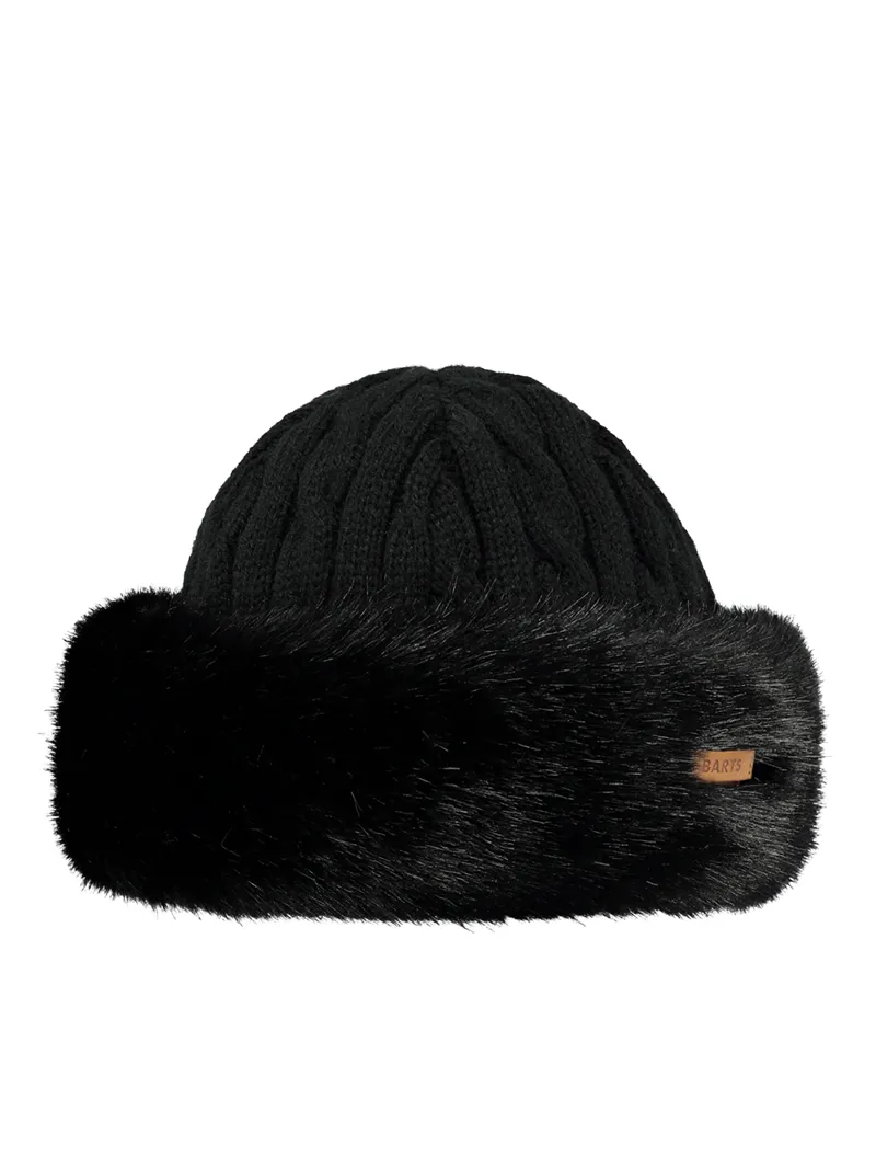 Barts Faux Fur Cable Band Hat - Black