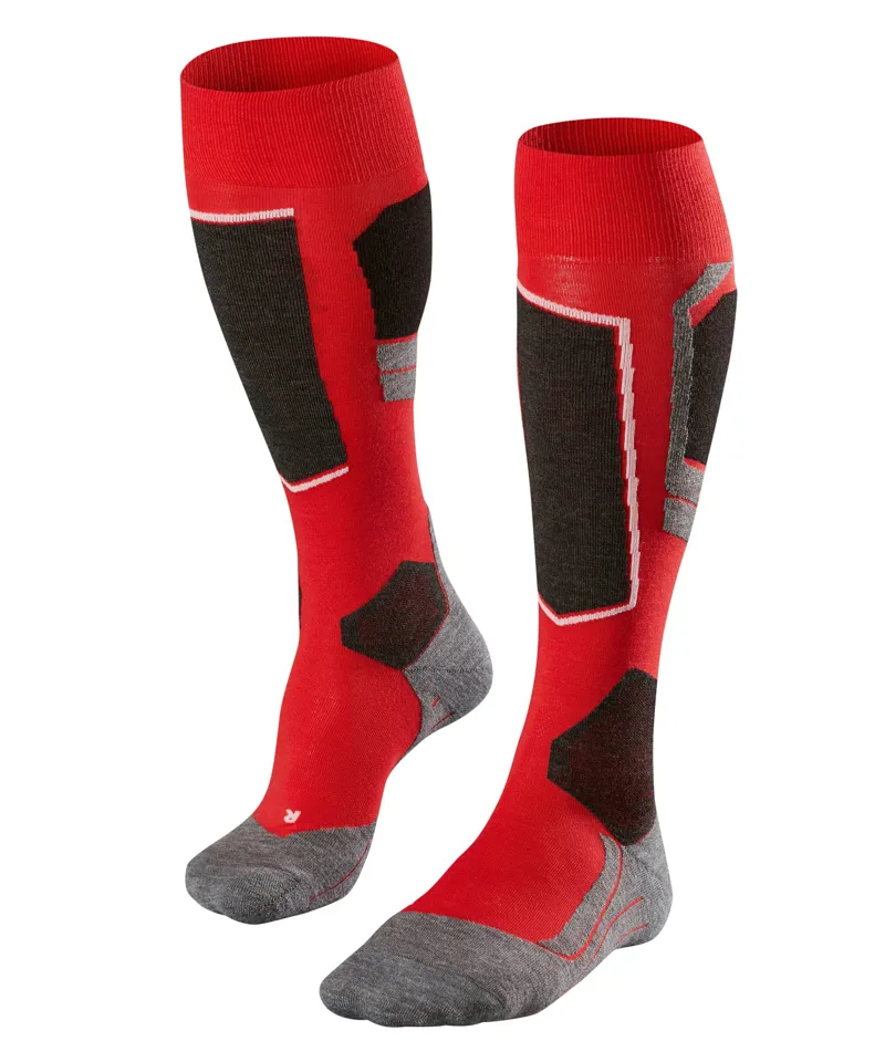 Falke SK4 Mens Technical Ski Socks in Red/Black