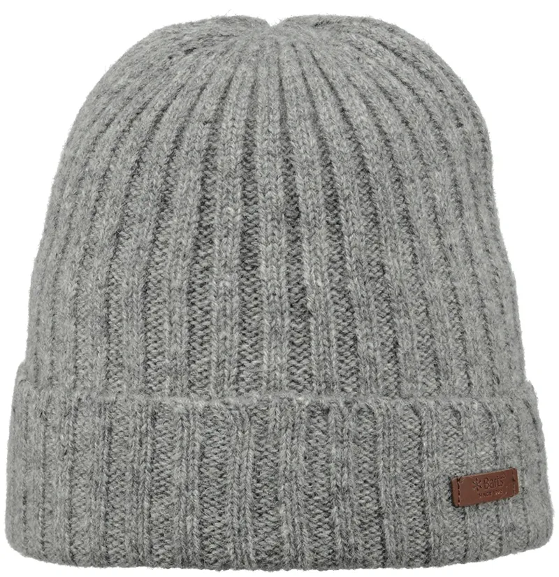 Barts Haakon Turnup Beanie in Heather Grey