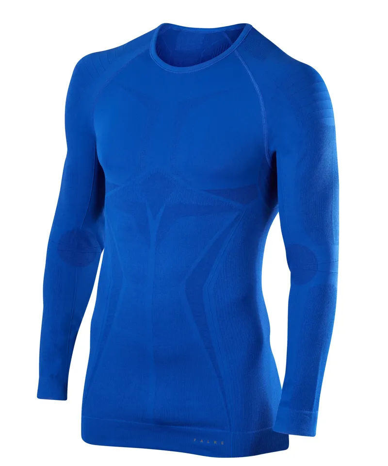 Falke LS Tight Fit Mens Thermal Base Layer Top In Yve Blue