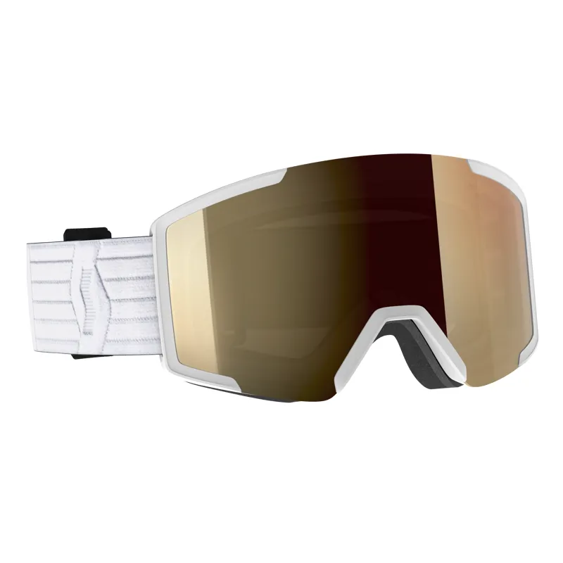 Scott Shield Ski Goggles White with Light Sensitive Bronze Lens - Main Image