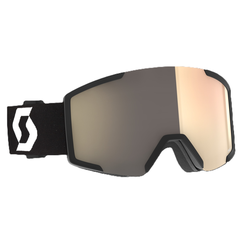 Scott Shield Ski Goggles - Black/White Amp with Light Sensitive Lens
