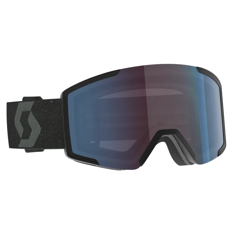 Scott Shield Ski Goggles - Mineral Black with Enhancer Blue Chrome Lens