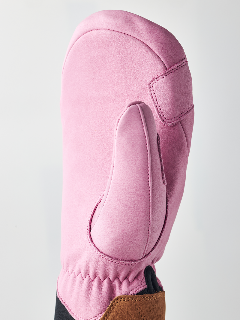 Hestra Womens Fall Line Leather Ski Mittens - Cerise Pink-5