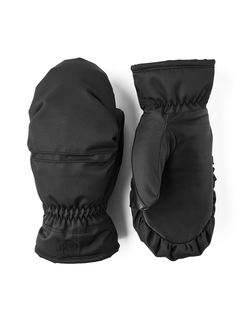 Hestra Primaloft Leather Womens Mittens - Black