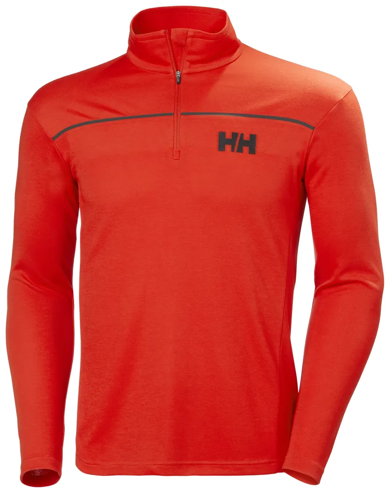 Helly Hansen Mens Half Zip Midlayer Top - Red