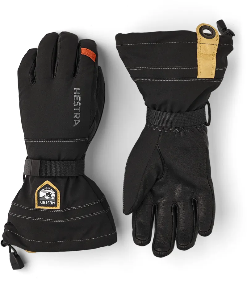 Hestra Army Leather Blizzard Mens Ski Gloves - Black