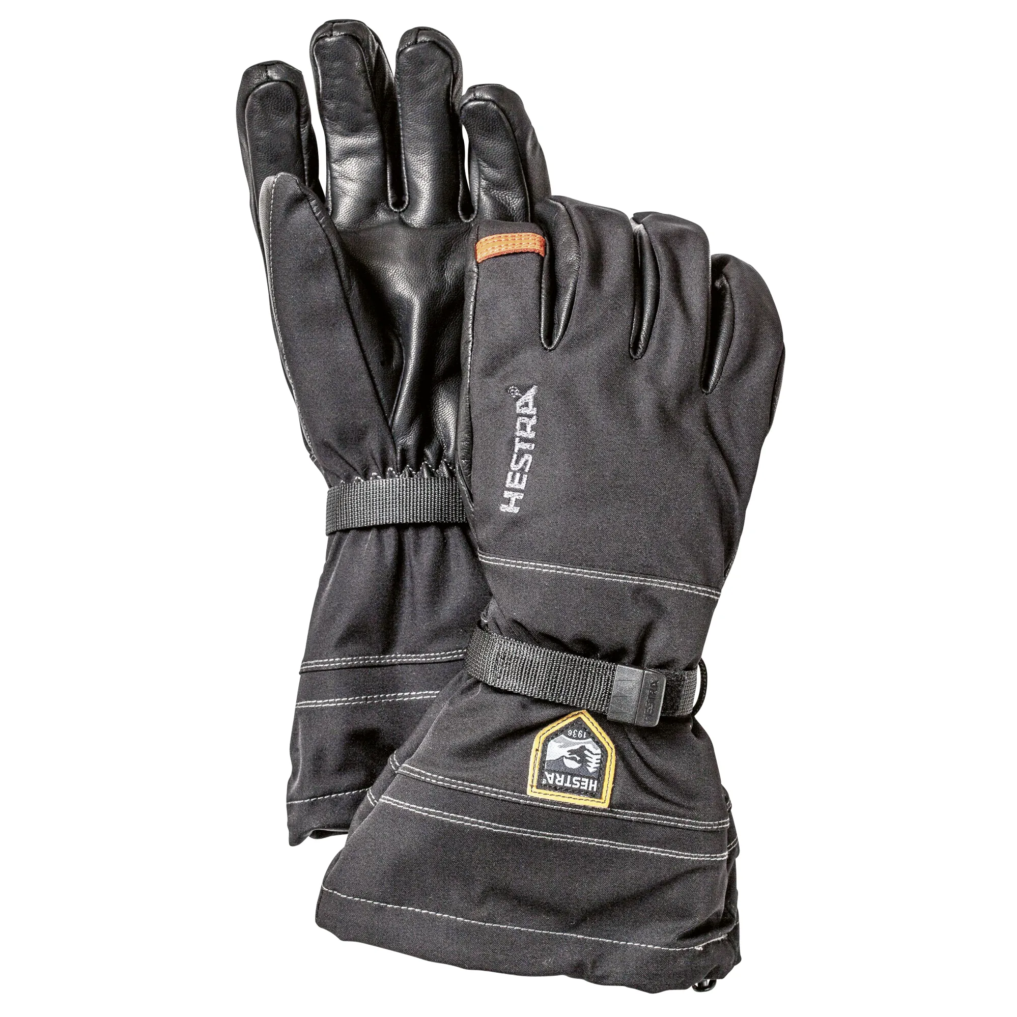 Hestra Army Leather Blizzard Mens Ski Gloves In Black