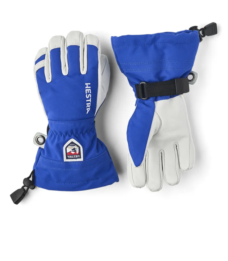 Hestra Army Leather Heli Ski Junior Gloves - Royal Blue