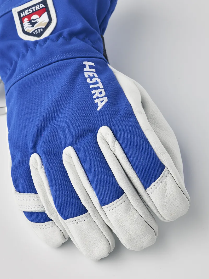 Hestra Army Leather Heli Ski Junior Gloves - Royal Blue-1