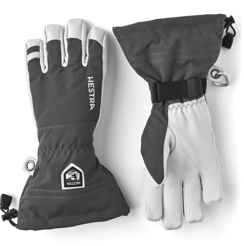 Hestra Army Leather Heli Mens Ski Gloves - Grey