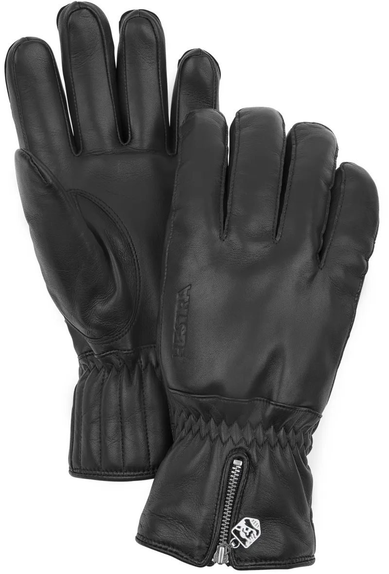 Hestra Leather Swisswool Classic Full Leather Gloves in Black