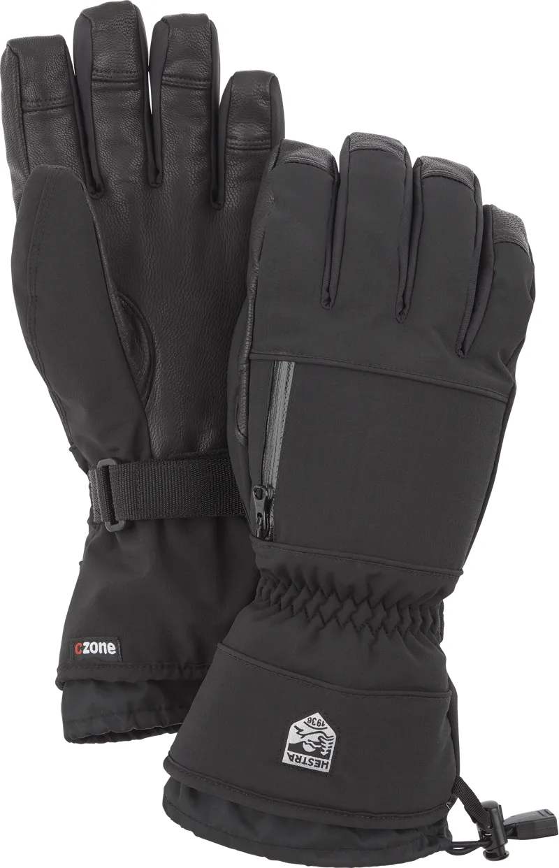 Hestra CZone Pointer Mens Ski Gloves - Black