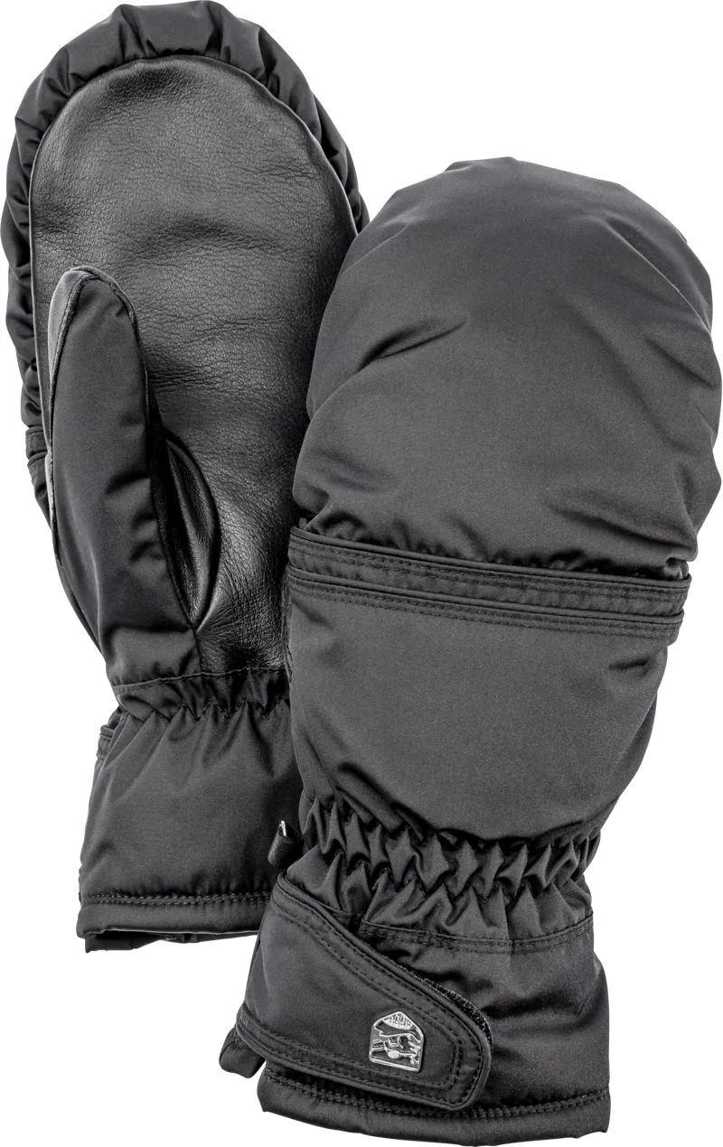 Hestra Primaloft Leather Womens Ski Mittens - Black