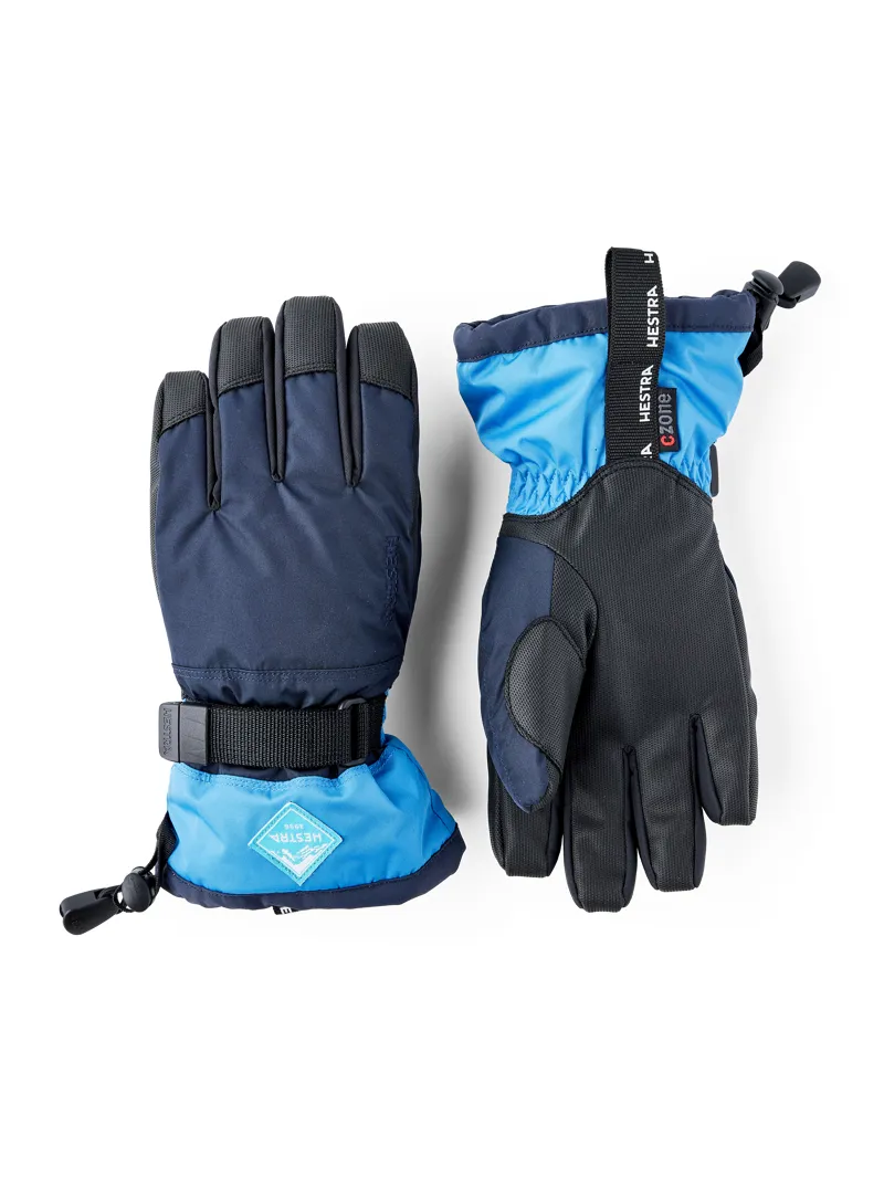 Hestra Gauntlet Czone Junior Ski Gloves - Navy/Sky Blue